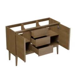 Meuble sous vasque à poser placage chêne H.82 x P.45 x l.120 cm Kabayan