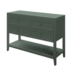 Meuble sous vasque à poser l.120 cm vert + plan de toilette, GoodHome Perma
