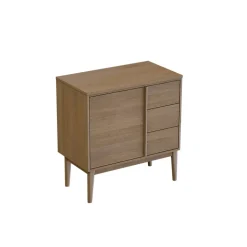 Meuble sous vasque à poser placage chêne H.82 x P.45 x l.80 cm Kabayan
