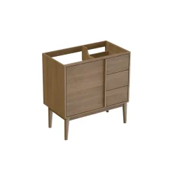 Meuble sous vasque à poser placage chêne H.82 x P.45 x l.80 cm Kabayan