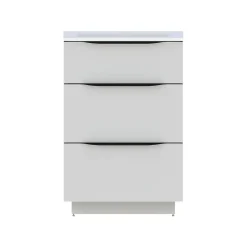 Meuble sous vasque à poser blanc mat l.60 x H.88 x P.50 cm, Pamili