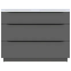 Meuble sous vasque à poser gris anthracite brillant l.120 x H.88 x P.50 cm, Pamili