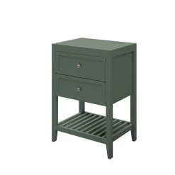 Meuble sous vasque à poser 2 tiroirs 1 niche vert mat l.60 x H.80,6 x P.45 cm, GoodHome Perma