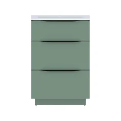 Meuble sous vasque à poser vert sauge mat l.60 x H.88 x P.50 cm, Pamili