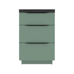 Meuble sous vasque à poser vert sauge mat l.60 x H.88 x P.50 cm, Pamili