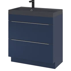 Meuble sous vasque à poser bleu nuit mat l.80 x H.82 x P.45 cm, GoodHome Imandra