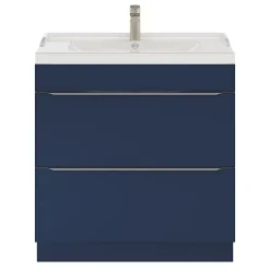 Meuble sous vasque à poser bleu nuit mat l.80 x H.82 x P.45 cm, GoodHome Imandra