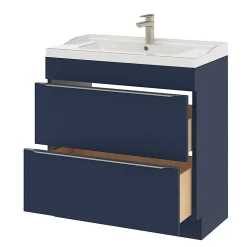 Meuble sous vasque à poser bleu nuit mat l.80 x H.82 x P.45 cm, GoodHome Imandra
