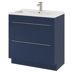 Meuble sous vasque à poser bleu nuit mat l.80 x H.82 x P.45 cm, GoodHome Imandra