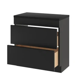 Meuble sous vasque à poser noir mat l.80 x H.82 x P.45 cm, GoodHome Imandra