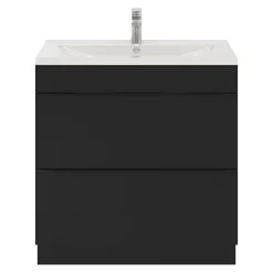 Meuble sous vasque à poser noir mat l.80 x H.82 x P.45 cm, GoodHome Imandra