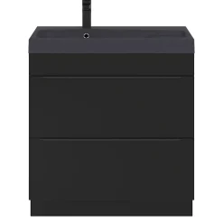 Meuble sous vasque à poser noir mat l.80 x H.82 x P.45 cm, GoodHome Imandra