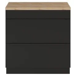Meuble sous vasque à poser noir mat l.80 x H.82 x P.45 cm, GoodHome Imandra