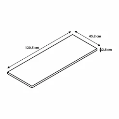 Meuble sous vasque à poser 4 tiroirs 1 niche placage chêne l.120 cm + plan de toilette placage chêne, GoodHome Perma