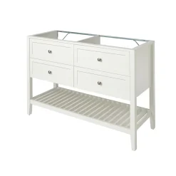 Meuble sous vasque à poser 4 tiroirs blanc mat l.120 x H.80 x P.45 cm, GoodHome Perma