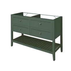 Meuble sous vasque à poser 4 tiroirs 1 niche vert mat l.120 x H.80,6 x P.45 cm, GoodHome Perma