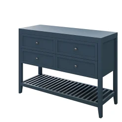 Meuble sous vasque à poser 4 tiroirs bleu mat l.120 x H.80 x P.45 cm, GoodHome Perma