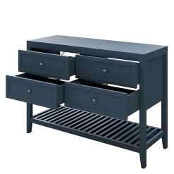 Meuble sous vasque à poser 4 tiroirs bleu mat l.120 x H.80 x P.45 cm, GoodHome Perma