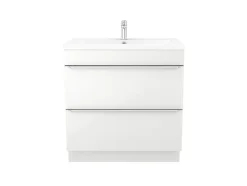Meuble sous vasque à poser blanc brillant l.80 x H.82 x P.45 cm, GoodHome Imandra