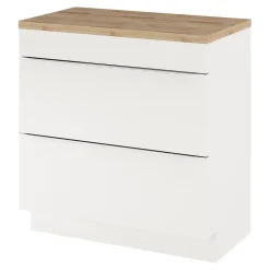 Meuble sous vasque à poser blanc brillant l.80 x H.82 x P.45 cm, GoodHome Imandra