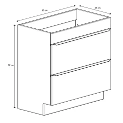 Meuble sous vasque à poser blanc brillant l.80 x H.82 x P.45 cm, GoodHome Imandra