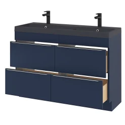 Meuble sous vasque à poser bleu nuit mat l.120 x H.82 x P.45 cm, GoodHome Imandra