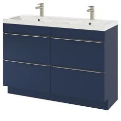 Meuble sous vasque à poser bleu nuit mat l.120 x H.82 x P.45 cm, GoodHome Imandra