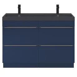 Meuble sous vasque à poser bleu nuit mat l.120 x H.82 x P.45 cm, GoodHome Imandra