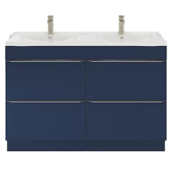 Meuble sous vasque à poser bleu nuit mat l.120 x H.82 x P.45 cm, GoodHome Imandra