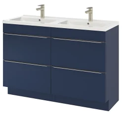Meuble sous vasque à poser bleu nuit mat l.120 x H.82 x P.45 cm, GoodHome Imandra
