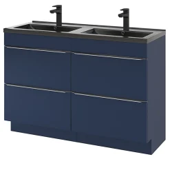 Meuble sous vasque à poser bleu nuit mat l.120 x H.82 x P.45 cm, GoodHome Imandra