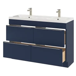 Meuble sous vasque à poser bleu nuit mat l.120 x H.82 x P.45 cm, GoodHome Imandra