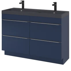 Meuble sous vasque à poser bleu nuit mat l.120 x H.82 x P.45 cm, GoodHome Imandra