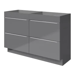 Meuble sous vasque à poser gris brillant l.120 x H.82 x P.45 cm, GoodHome Imandra