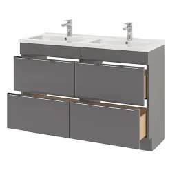 Meuble sous vasque à poser gris brillant l.120 x H.82 x P.45 cm, GoodHome Imandra
