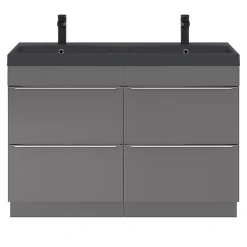 Meuble sous vasque à poser gris brillant l.120 x H.82 x P.45 cm, GoodHome Imandra