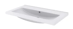 Meuble sous vasque à poser 2 tiroirs 1 niche placage chêne l.80 cm Perma + plan vasque blanc Nira, GoodHome