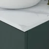 Meuble sous vasque à poser l.120 cm vert + plan de toilette effet marbre blanc Cadélia, GoodHome Perma