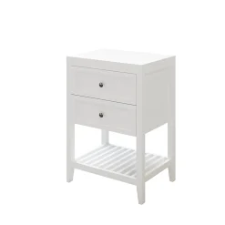 Meuble sous vasque à poser 2 tiroirs 1 niche blanc mat l.60 cm + plan de toilette, GoodHome Perma