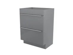 Meuble sous vasque à poser gris brillant l.60 x H.82 x P.45 cm, GoodHome Imandra
