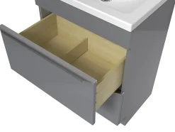 Meuble sous vasque à poser gris brillant l.60 x H.82 x P.45 cm, GoodHome Imandra
