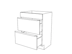 Meuble sous vasque à poser gris brillant l.60 x H.82 x P.45 cm, GoodHome Imandra