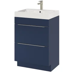 Meuble sous vasque à poser bleu nuit mat l.60 x H.82 x P.45 cm, GoodHome Imandra