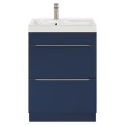 Meuble sous vasque à poser bleu nuit mat l.60 x H.82 x P.45 cm, GoodHome Imandra