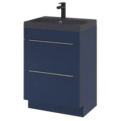 Meuble sous vasque à poser bleu nuit mat l.60 x H.82 x P.45 cm, GoodHome Imandra