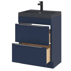 Meuble sous vasque à poser bleu nuit mat l.60 x H.82 x P.45 cm, GoodHome Imandra