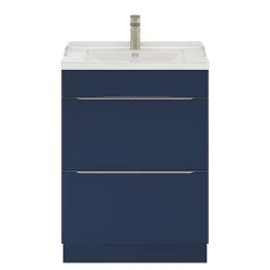 Meuble sous vasque à poser bleu nuit mat l.60 x H.82 x P.45 cm, GoodHome Imandra