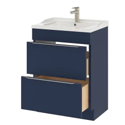 Meuble sous vasque à poser bleu nuit mat l.60 x H.82 x P.45 cm, GoodHome Imandra