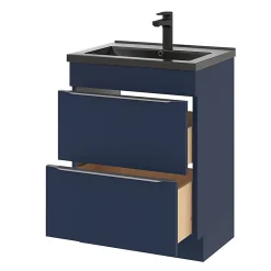 Meuble sous vasque à poser bleu nuit mat l.60 x H.82 x P.45 cm, GoodHome Imandra