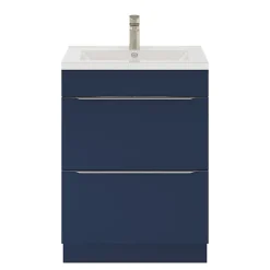 Meuble sous vasque à poser bleu nuit mat l.60 x H.82 x P.45 cm, GoodHome Imandra